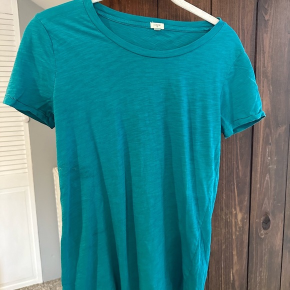 Shaped Knit Tee in Turquoise Chine